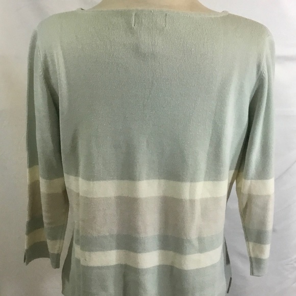 Van Heusen Mint Green & Ivory 3/4 Sleeve Sweater - Picture 2 of 4